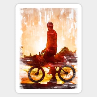 Cool BMX Sunset Silhouette. For BMX lovers. Sticker